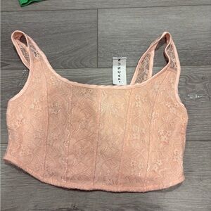 PacSun Peach Lace Crop Top